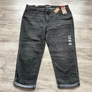 Levi's Boyfriend Womens Mid Rise Tapered Leg Gray Stellar Stretch Jeans  24W